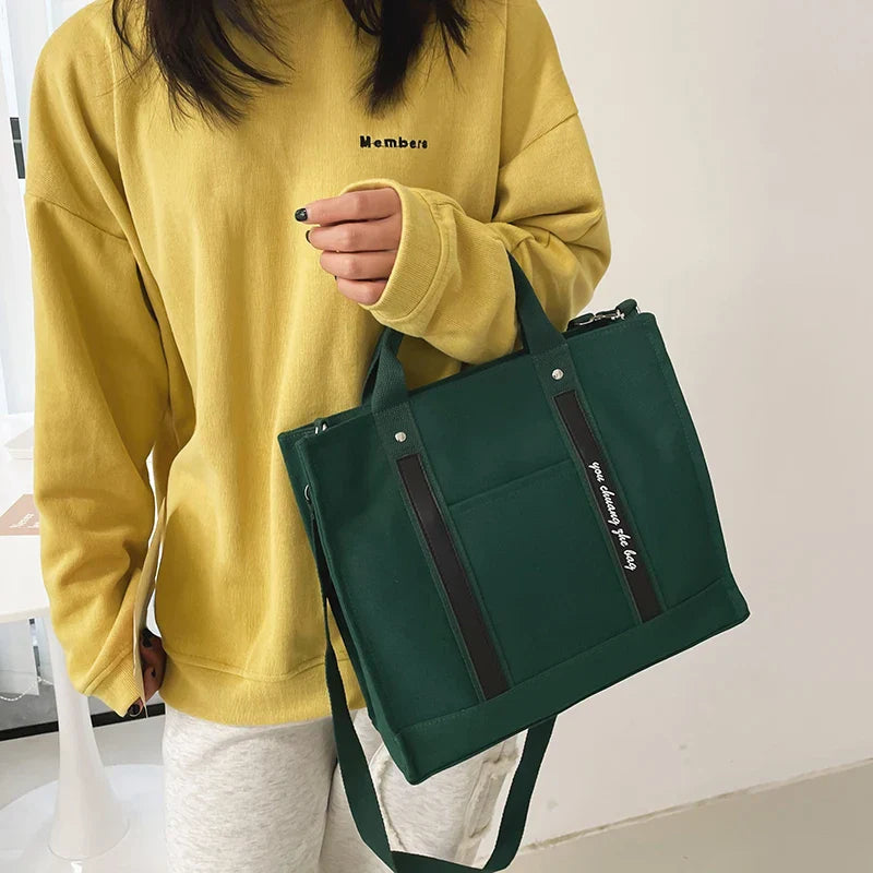 Canvas Bag Women's Large-Capacity Tote Simple Handbag Computer