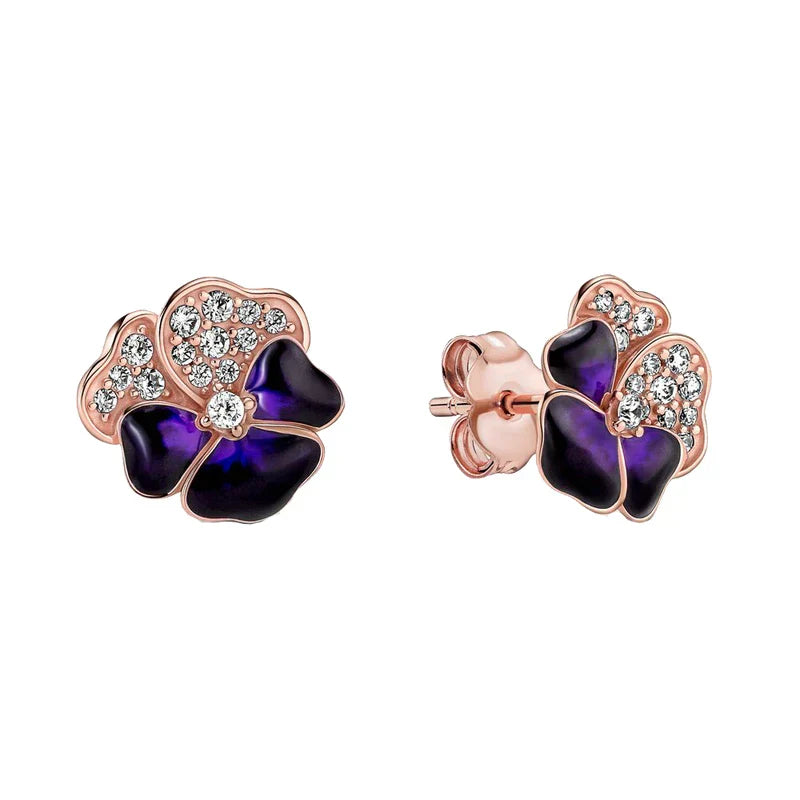 Rose Gold Hoop Earrings For Women 925 Silver