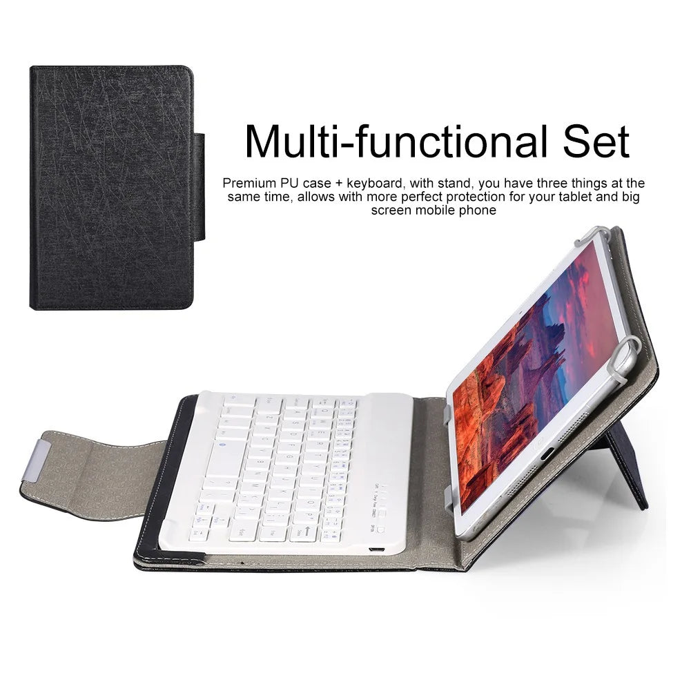 Universal Wireless Bluetooth Keyboard with Leather Case Stand