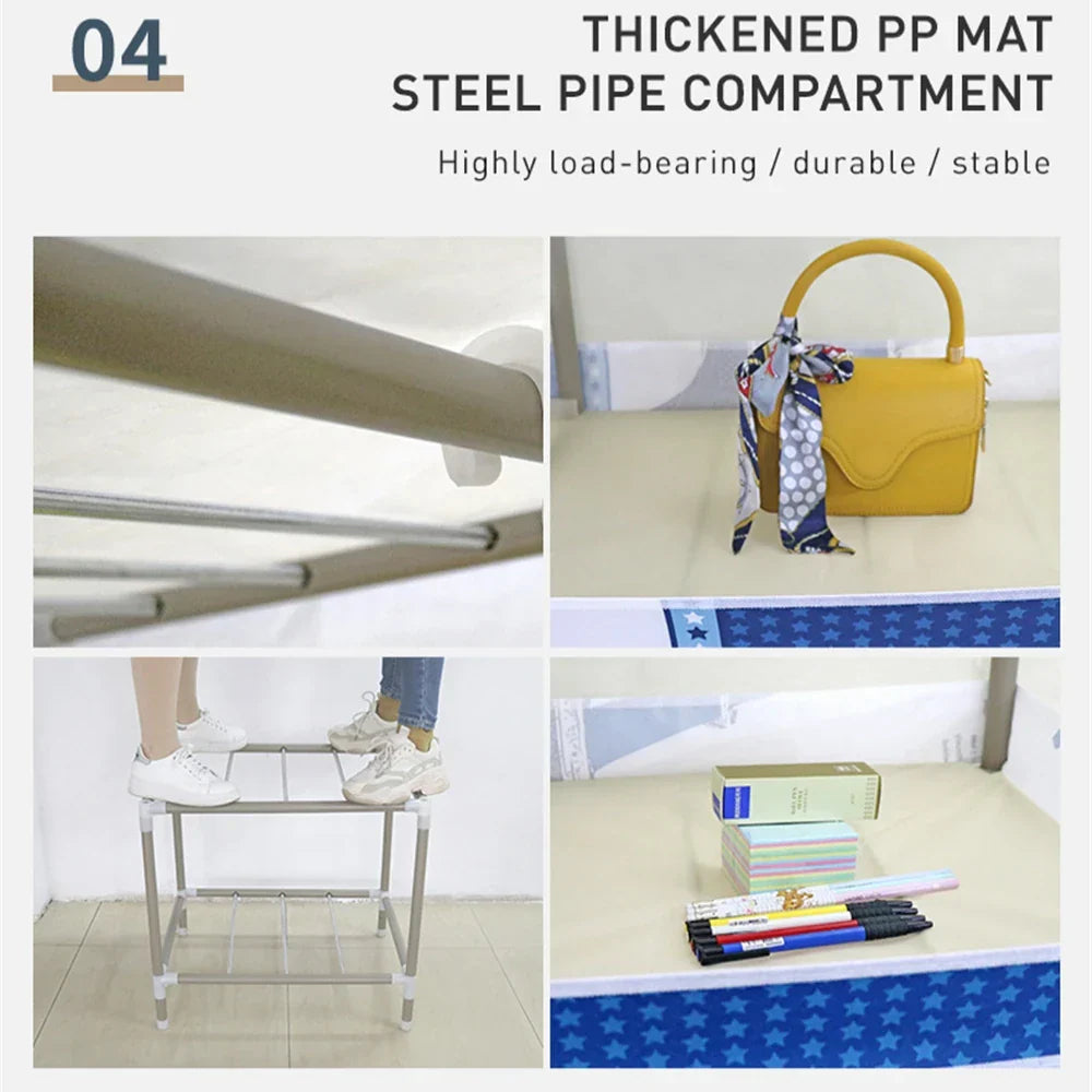 LEEGOHOME Wardrobe 145x45x170cm 26mm Painted Alloy Steel Pipe
