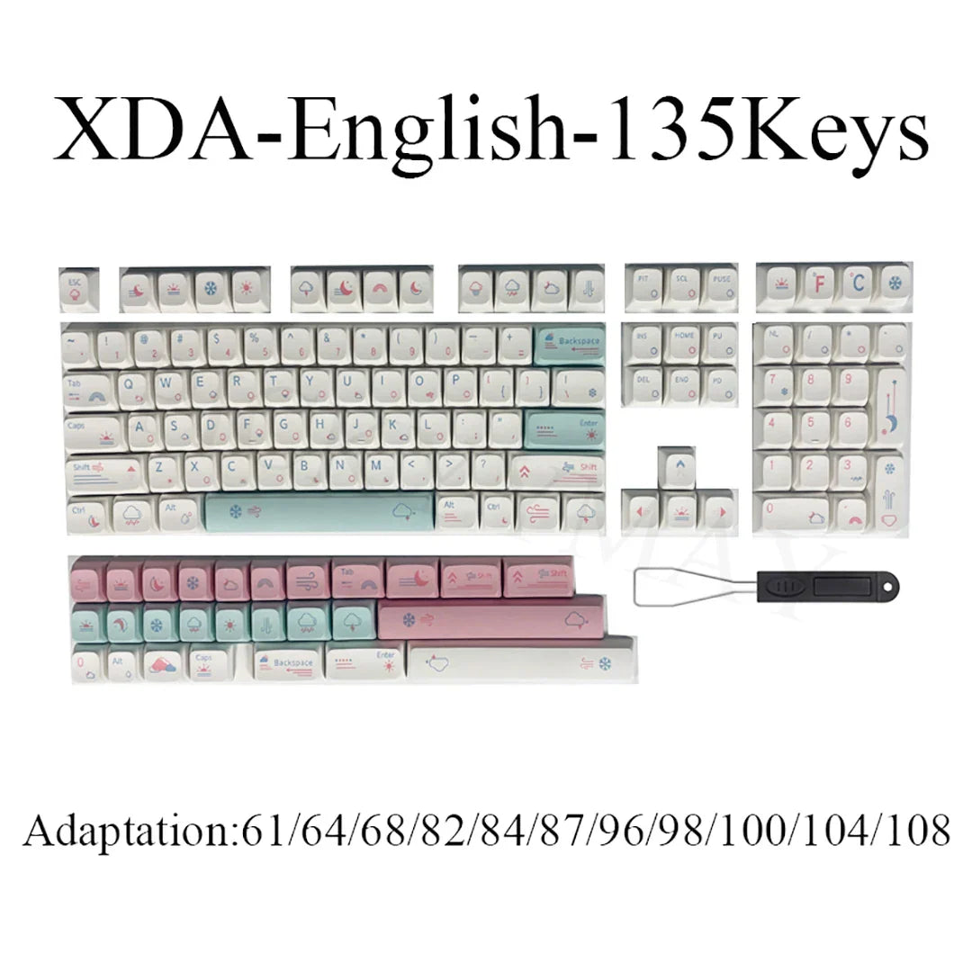 123 Keys PBT Keycap Matcha Green Replaceable DYE-SUB