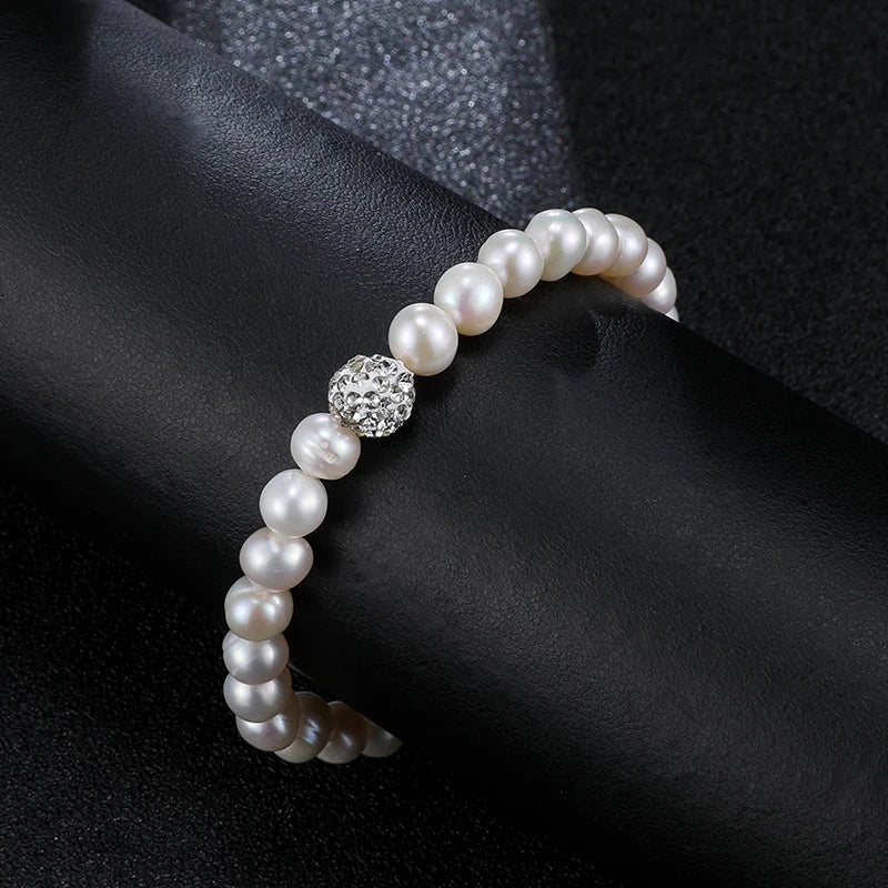 Punch Oval Thread Elastic Rope Pearl Bracelet 6-7mm