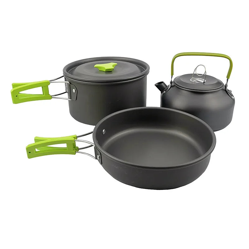 Camping Cookware Set Aluminum 2-8 Person Portable Outdoor