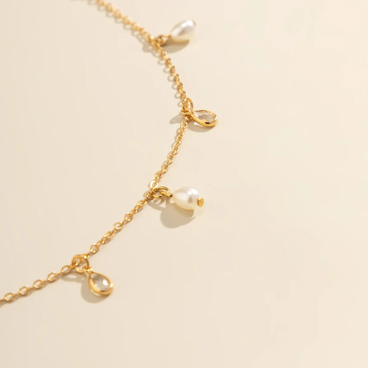 Small Imitation Pearl and Crystal Pendants Waist Chain