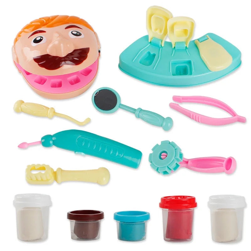 Children Plasticine Tools Pretend Play Toy Dentist Check