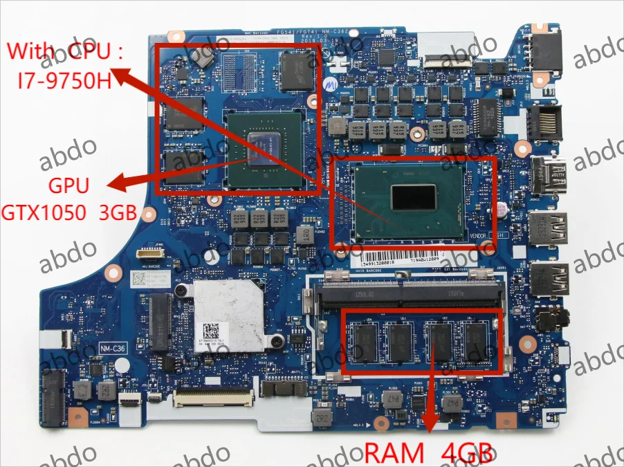NM-C361 NM-C362 for Lenovo L340-15IRH L340-17IRH Laptop Motherboard.with