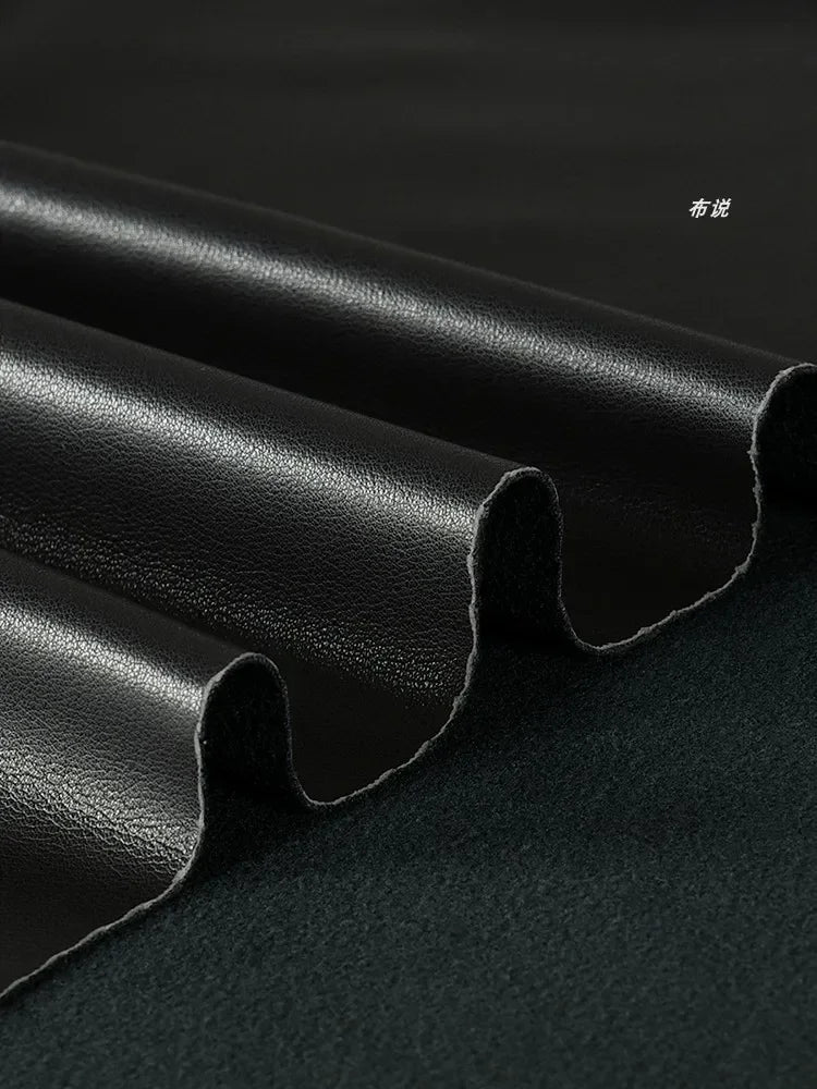 True Protein Leather Fabric Soft Black Silky Highly