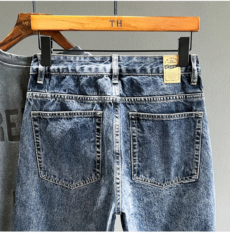 High Quality Spring New Vintage Jeans Men Fashion