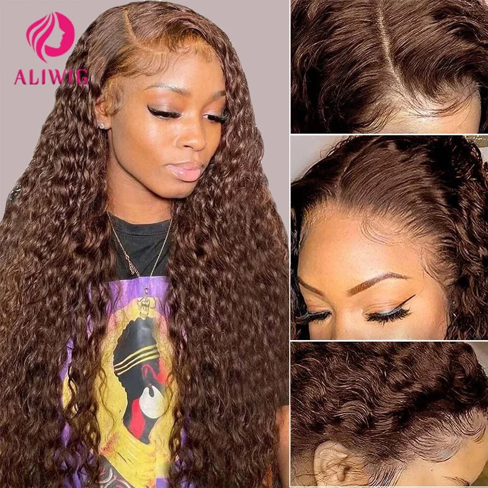 4x4 13x4 Chocolate Brown Lace Front Wig 13x6