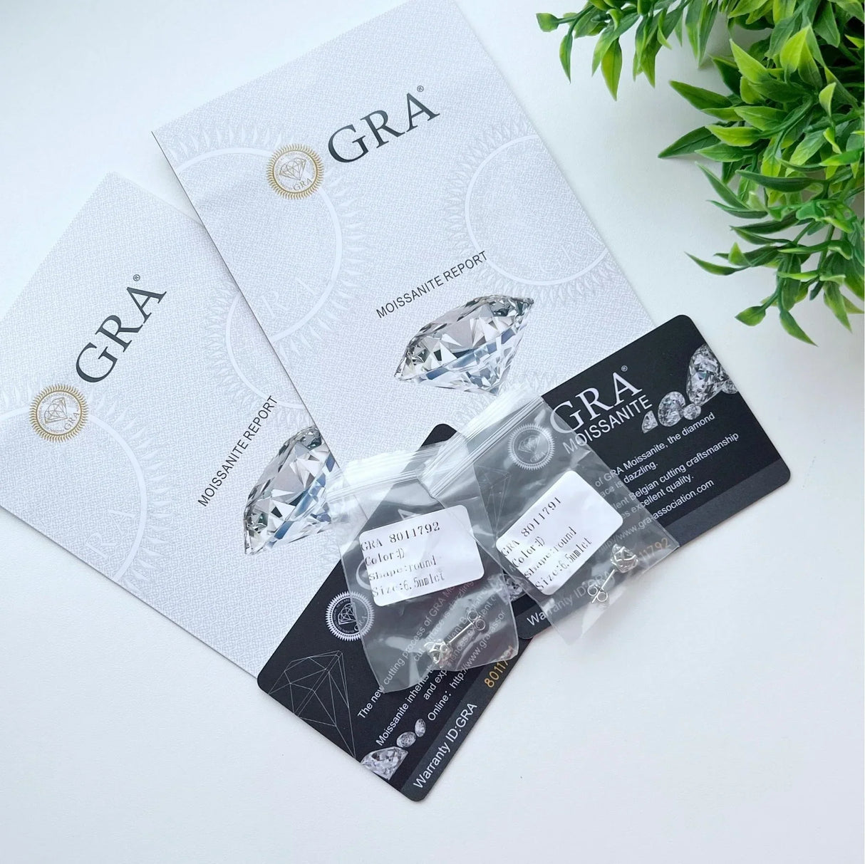 Butterflykiss 5/6.5mm Moissanite Stud Earrings For Women Couple