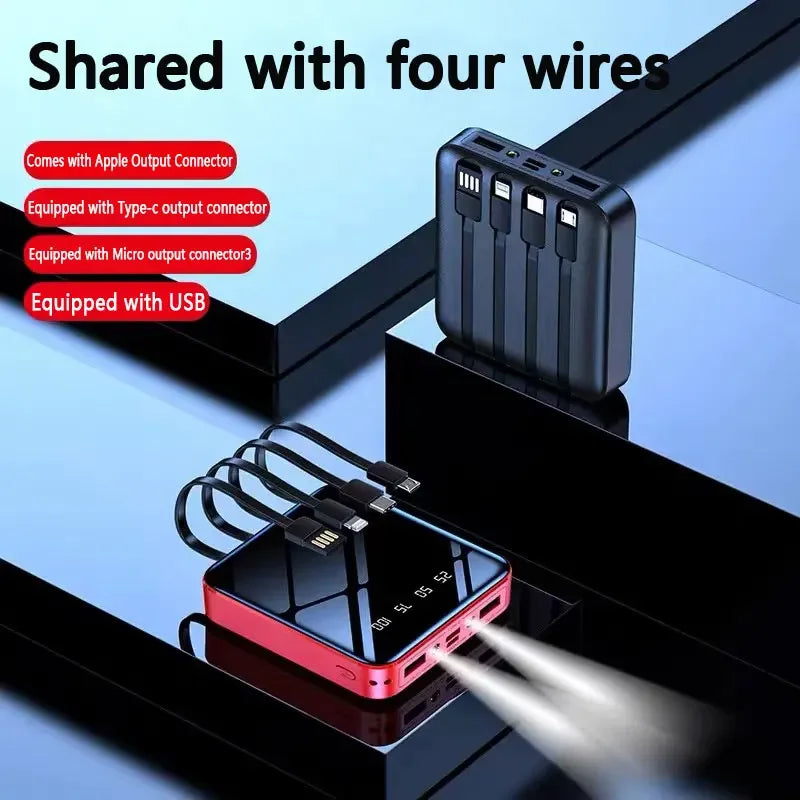 50000mAh Power Bank Mirror Digital Display Screen BuiltIn