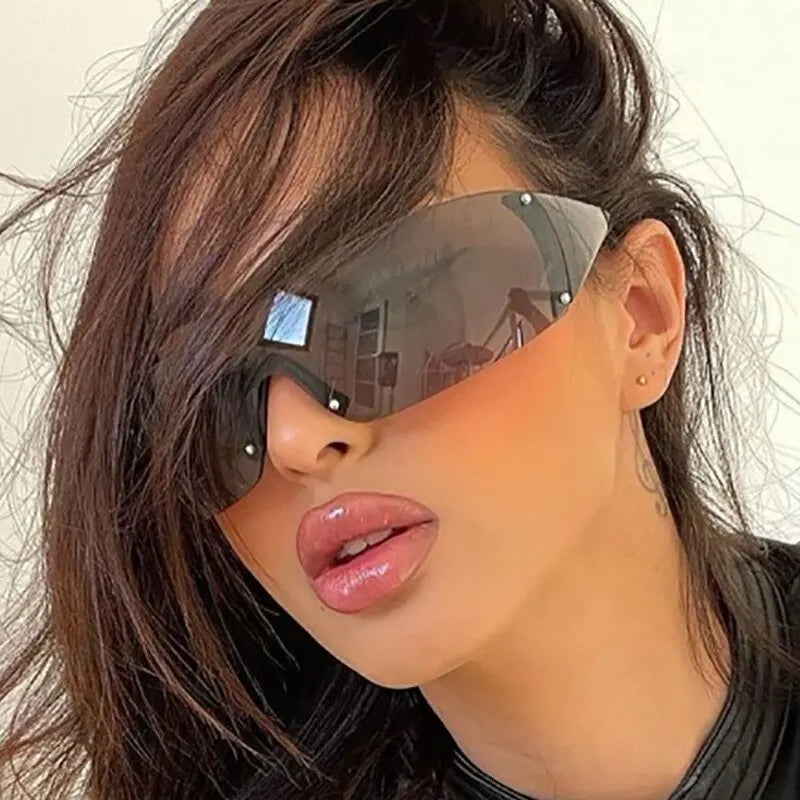 New Punk One Piece Sunglasses 2000 S Women
