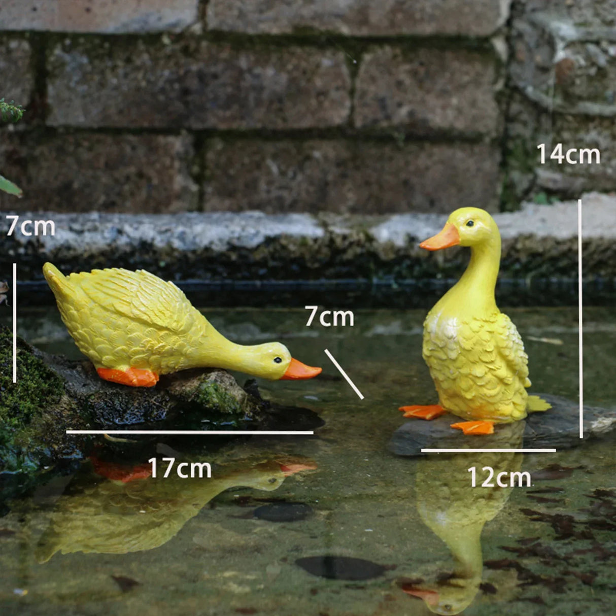 Cute Duck Resin Garden Statue Backyard Pond Ducks