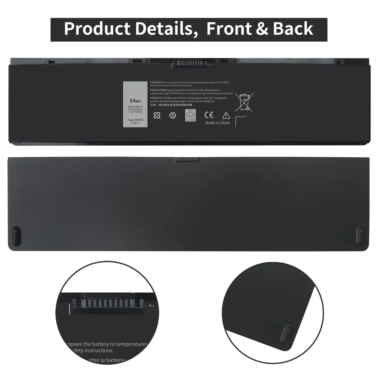High Capacity 54Wh E7440 3RNFD Battery Replacement for
