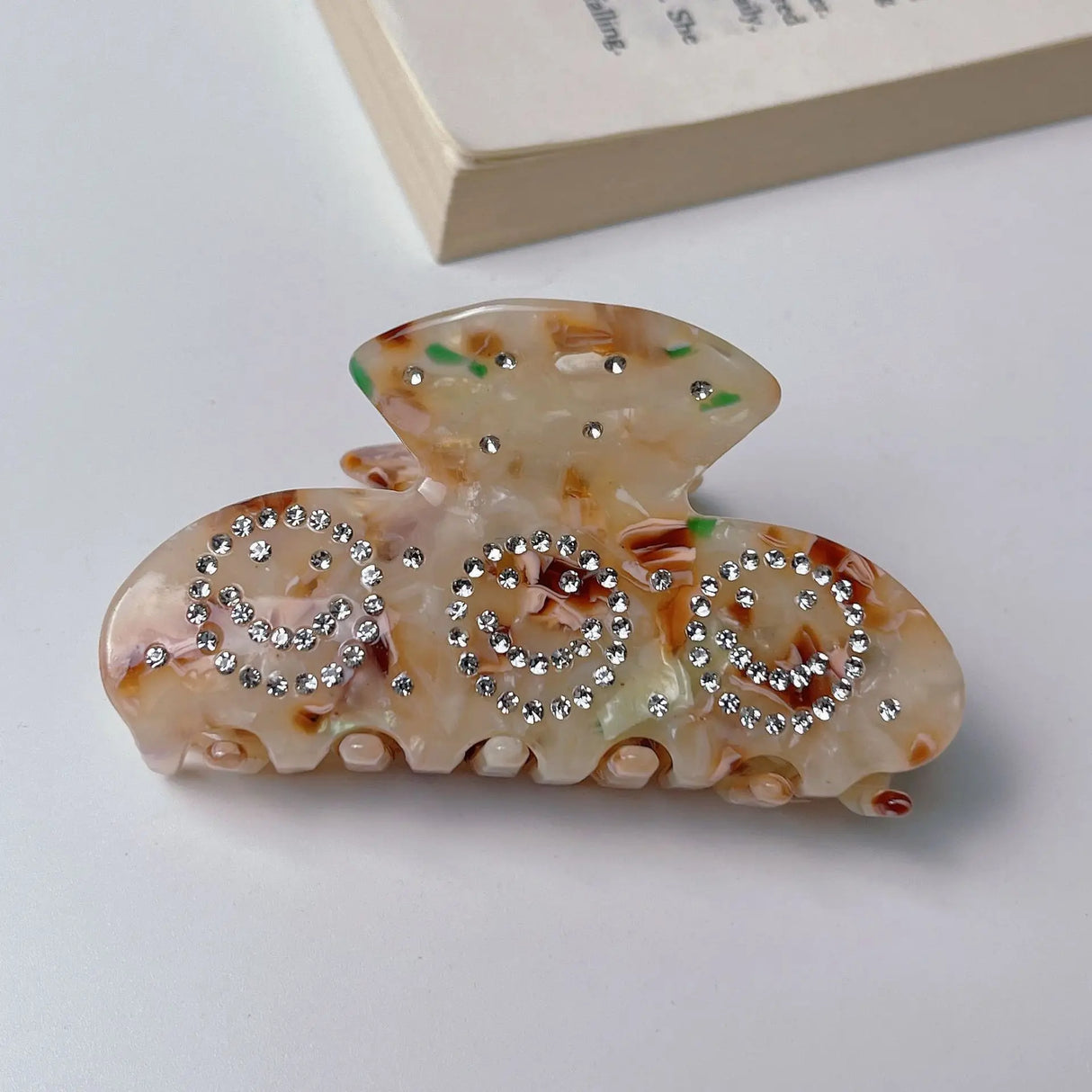 New Fashion Simple 8.5CM Rhinestone-Encrusted Smiling Face Grab
