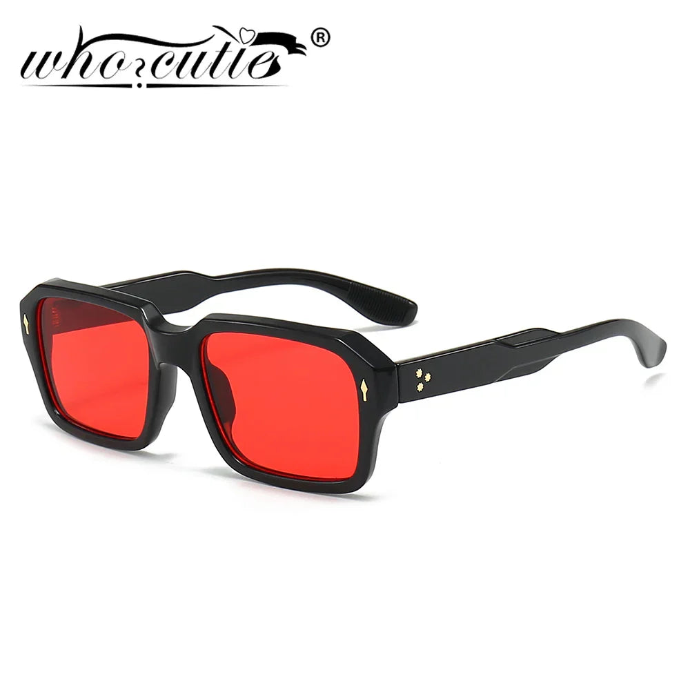 New Trendy Square Red Sunglasses Women Brand Designer