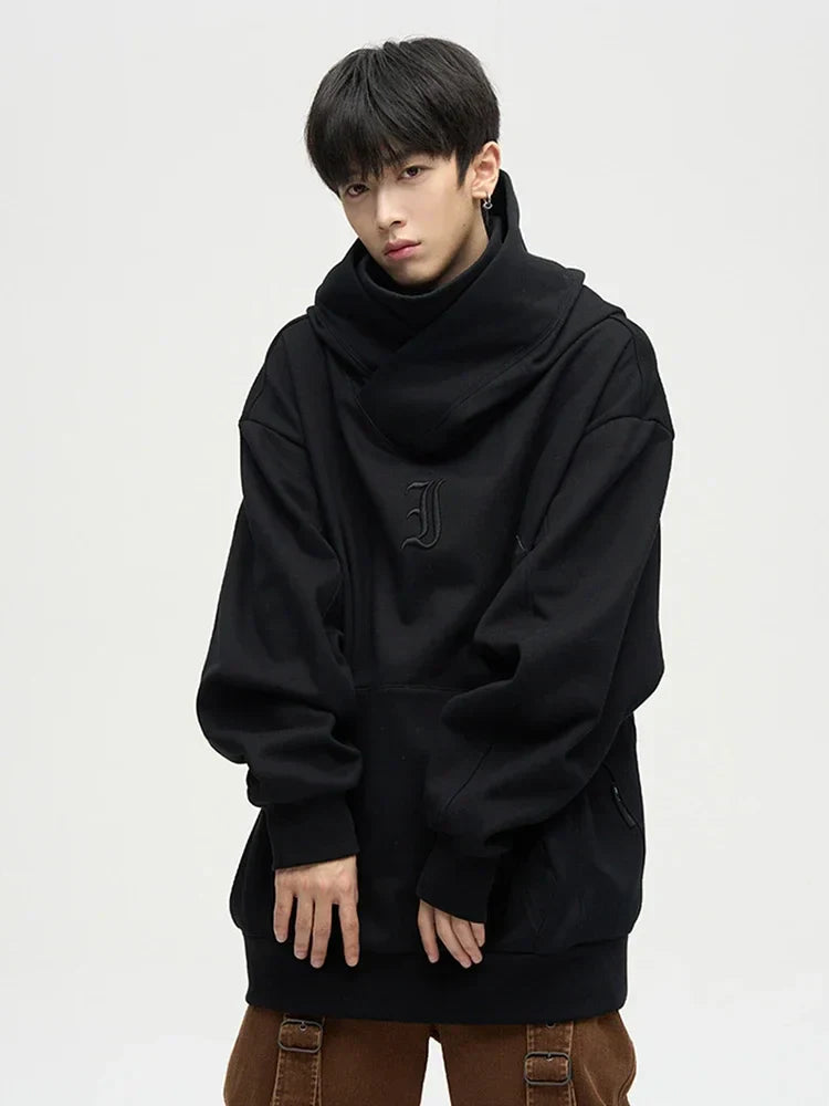 Autumn Ninja Streetwear Turtleneck Hoodies For Men Letter