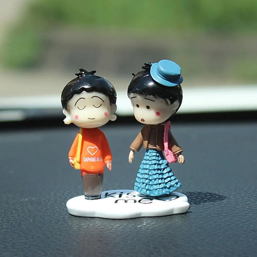 Car Decoration Cartoon Cute Couples Action Figure Figurines