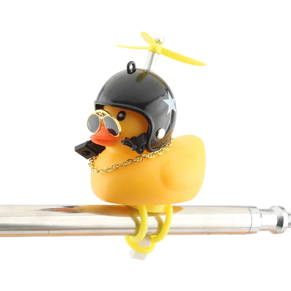 Motorcycle Accessories Cute Duck with Propeller Helmet Broken