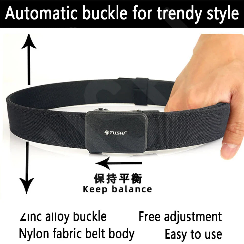 TUSHI belt men outdoor hunting metal tactical belt