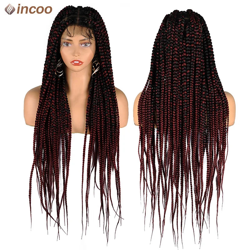 Synthetic Full Lace Front Wigs Large Box Braided
