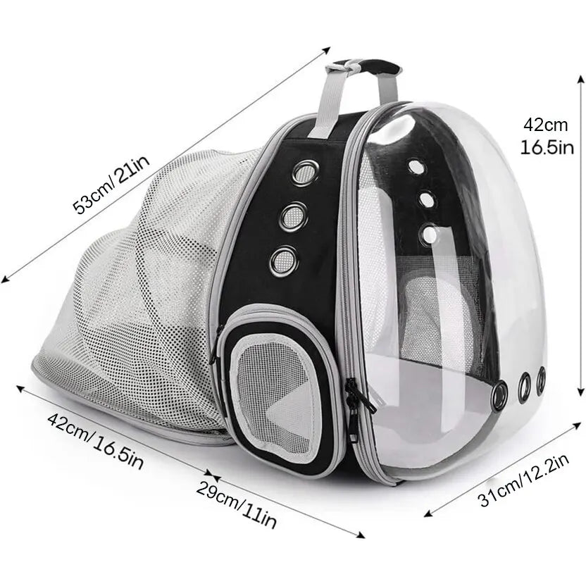 Expandable Cat Carrier Backpack Large Transparent Pet Carrier