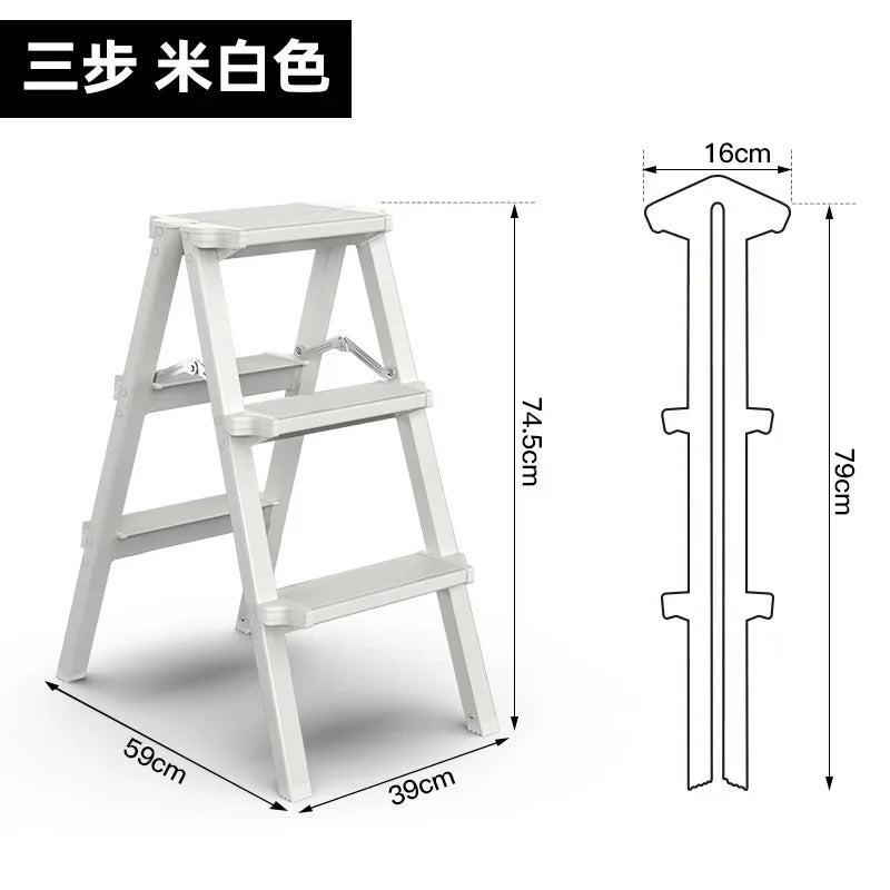 Multifunctional High Stools Kitchen Aluminum Alloy Herringbone Ladder