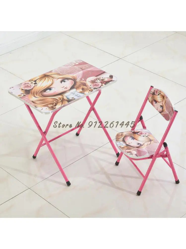 Kindergarten pupils children foldable learning tables and chairs