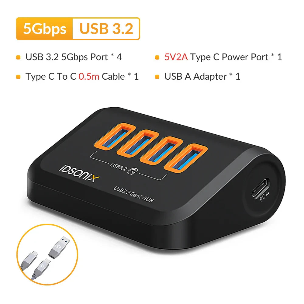 iDsonix USB Splitter USB 3.2 Hub 10Gbps Type