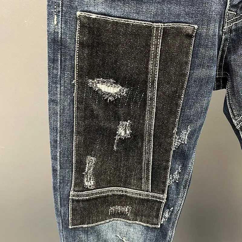 Trousers with Holes Men's Jeans Ripped Torn Man
