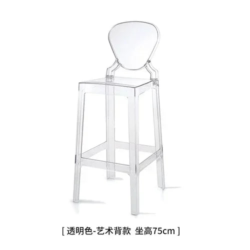Nordic Acrylic Transparent Bar Chairs Modern Backrest Household