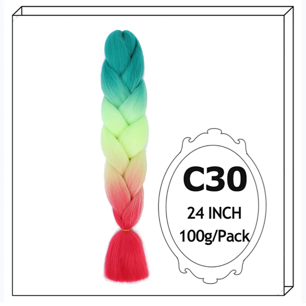 24Inch Synthetic Long Jumbo Ombre Braiding Hair For