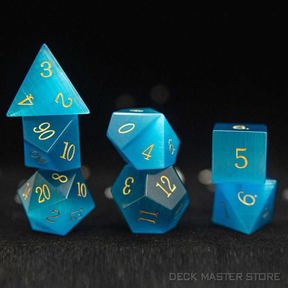 7pcsset Polyhedral Gemstone DnD Dice Set for Tabletop