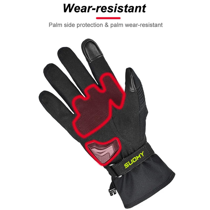 Suomy Motorcycle Gloves Winter Men Waterproof Moto Gloves Snowmobile Gloves Touch Screen Motorbike Riding Protective Gear