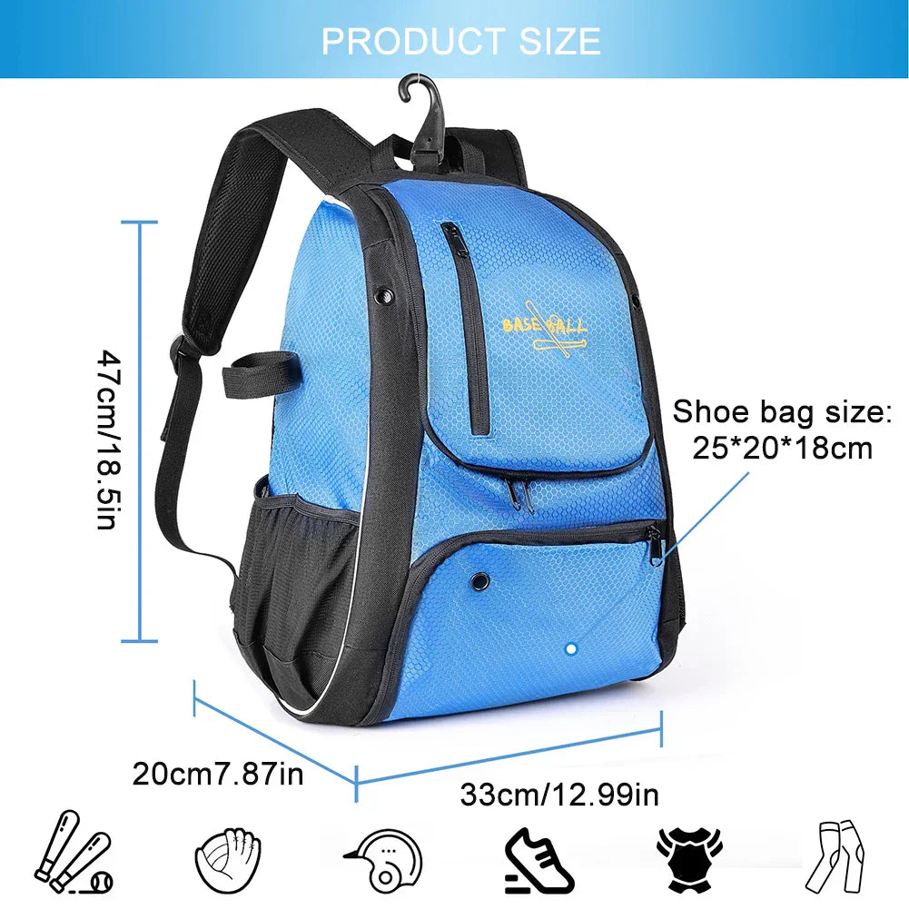 Baseball Training Backpack with Shoes Compartment Sports Equipments