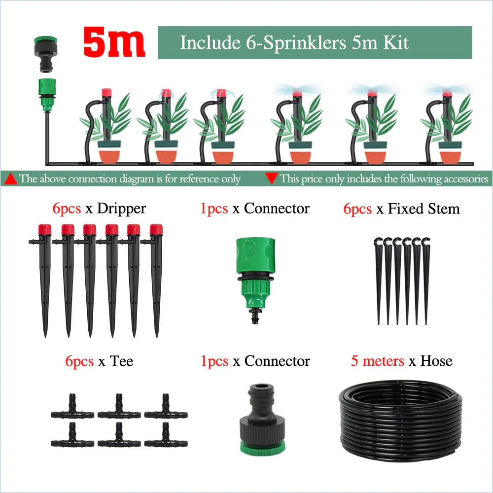 50-5M Garden Smart Drip Irrigation System with Timer