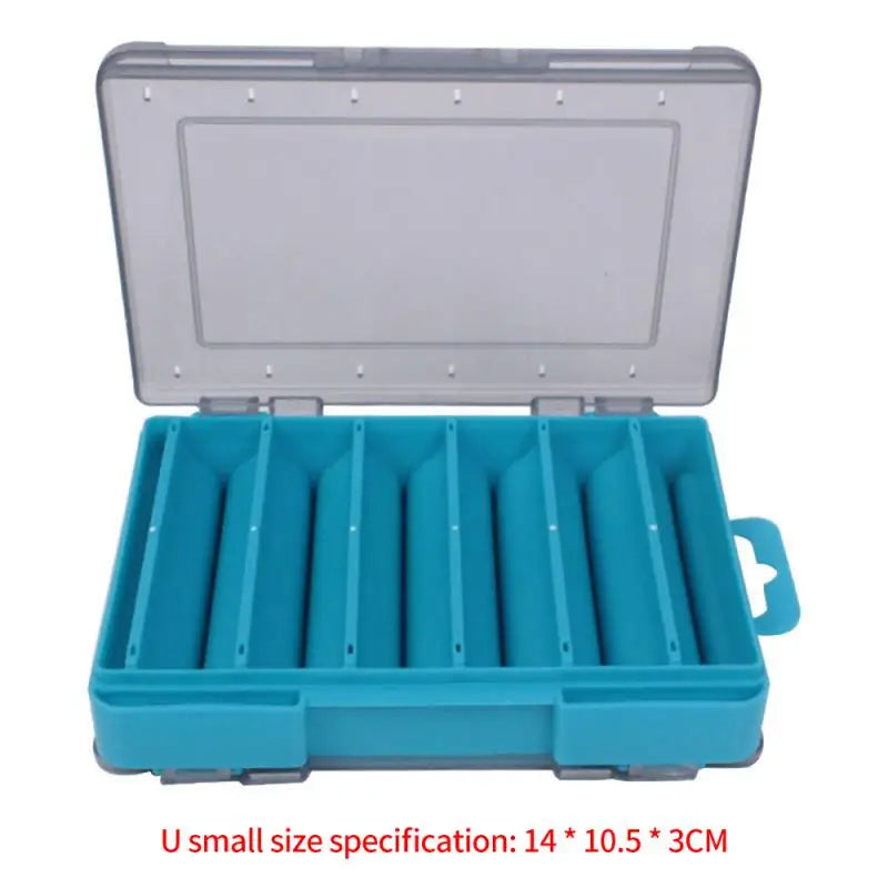 Fishing Tackle Box Lure Storage 14 Compartments Double