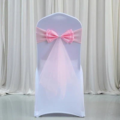 Spandex Lycra Chair Band Back Satin Bow Swag