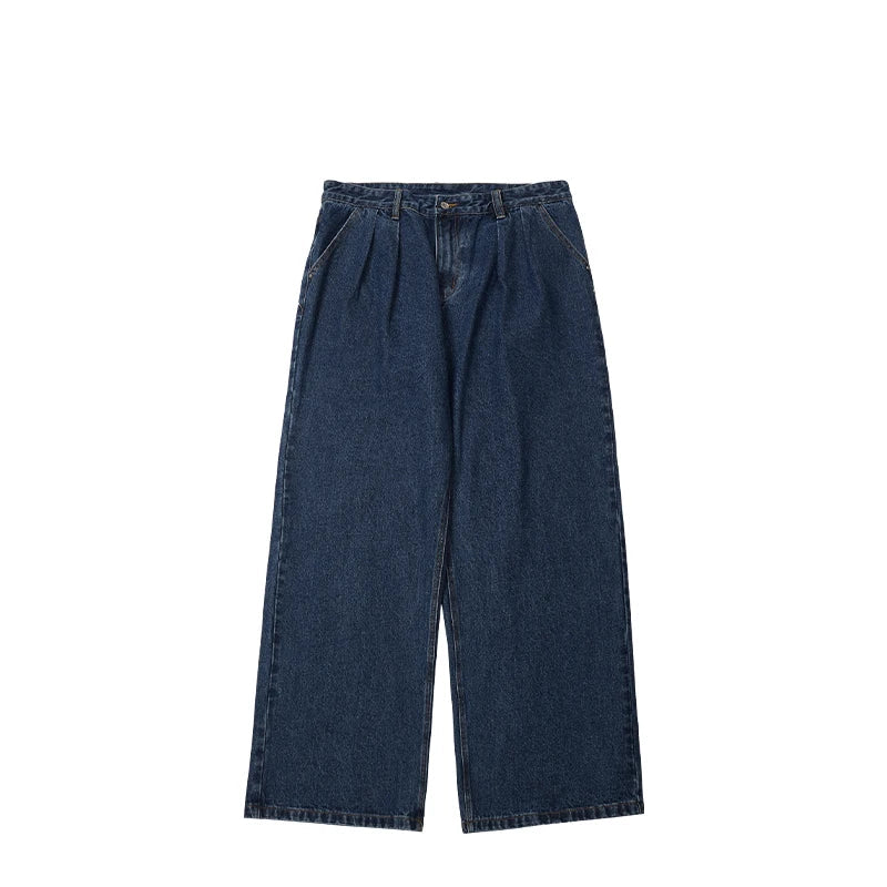 INFLATION Brown Retro Washed Denim Pants Unisex Classic