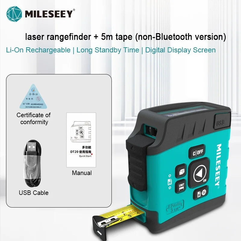 Mileseey Portable Laser Distance Meter Laser Rangefinder high-precision