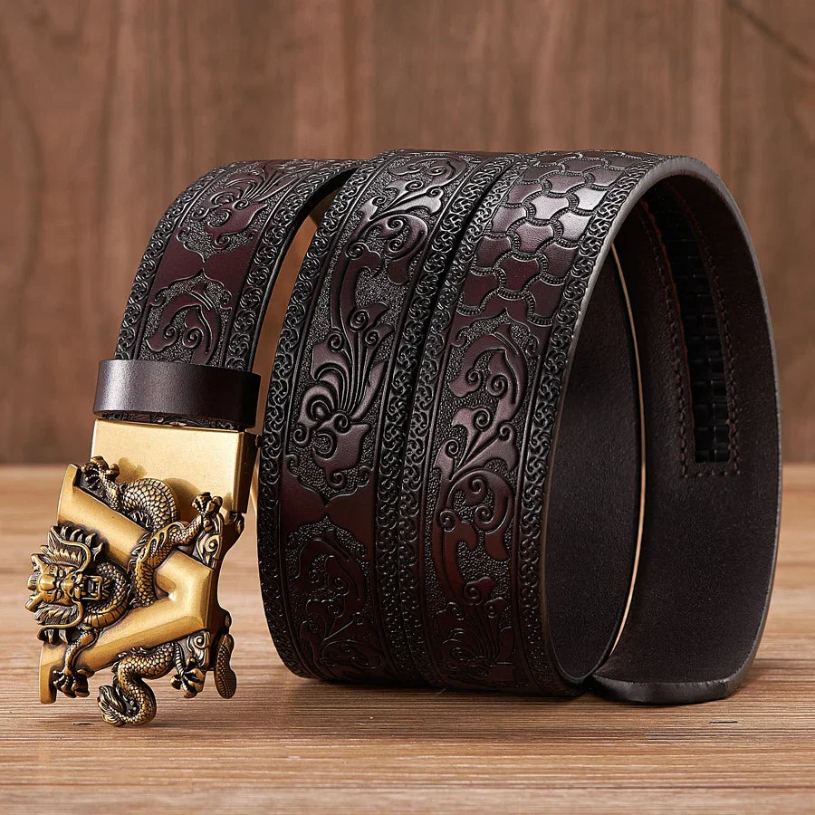 3.5CM V Buckle Cowskin Genuine Leather Belt Quality