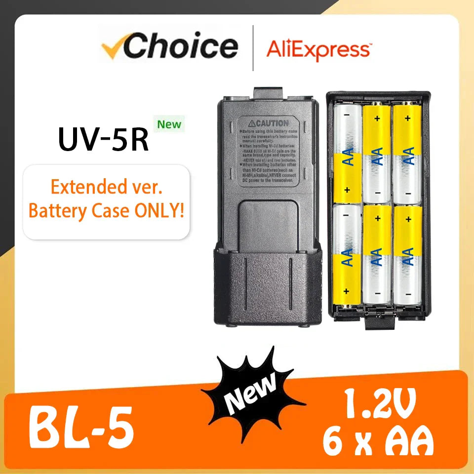Baofeng UV-5R Battery Case BL-5 AAA batteries Shell