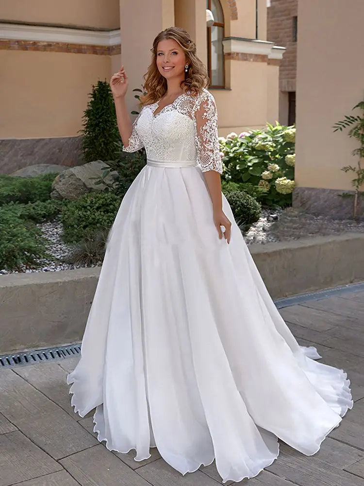 Elegant Plus Size Wedding Dress for Woman Half