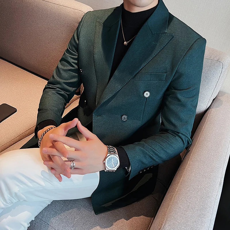 2022 Fashion Double Breasted Suit Jacket Slim Fit