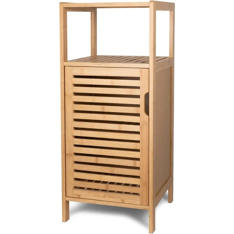 Purbambo Bathroom Bamboo Storage Cabinet, Freestanding Floor Cabinet
