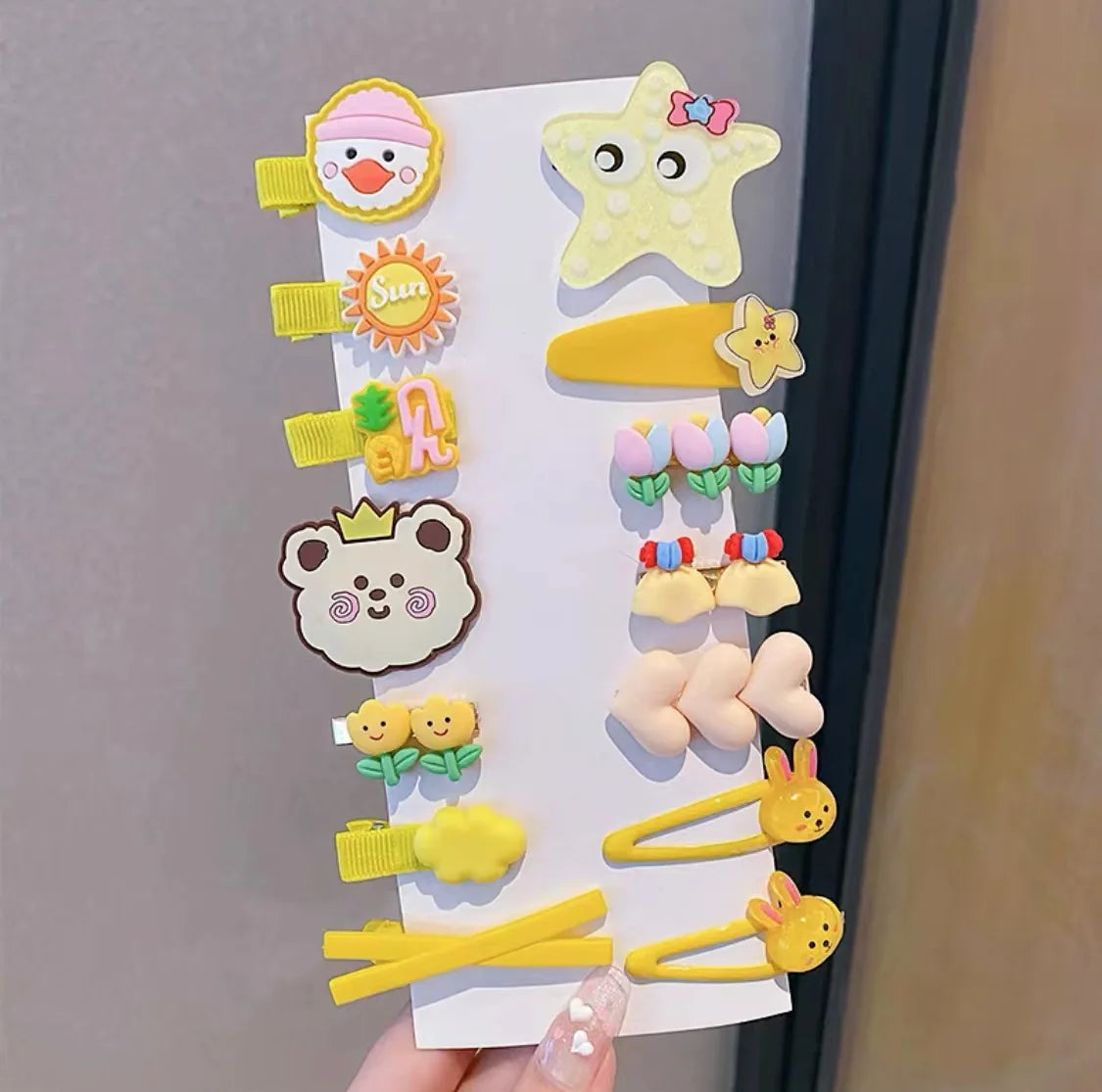 14Pcs/Set Cartoon Butterfly Rainbow Hairpin For Kids Girls