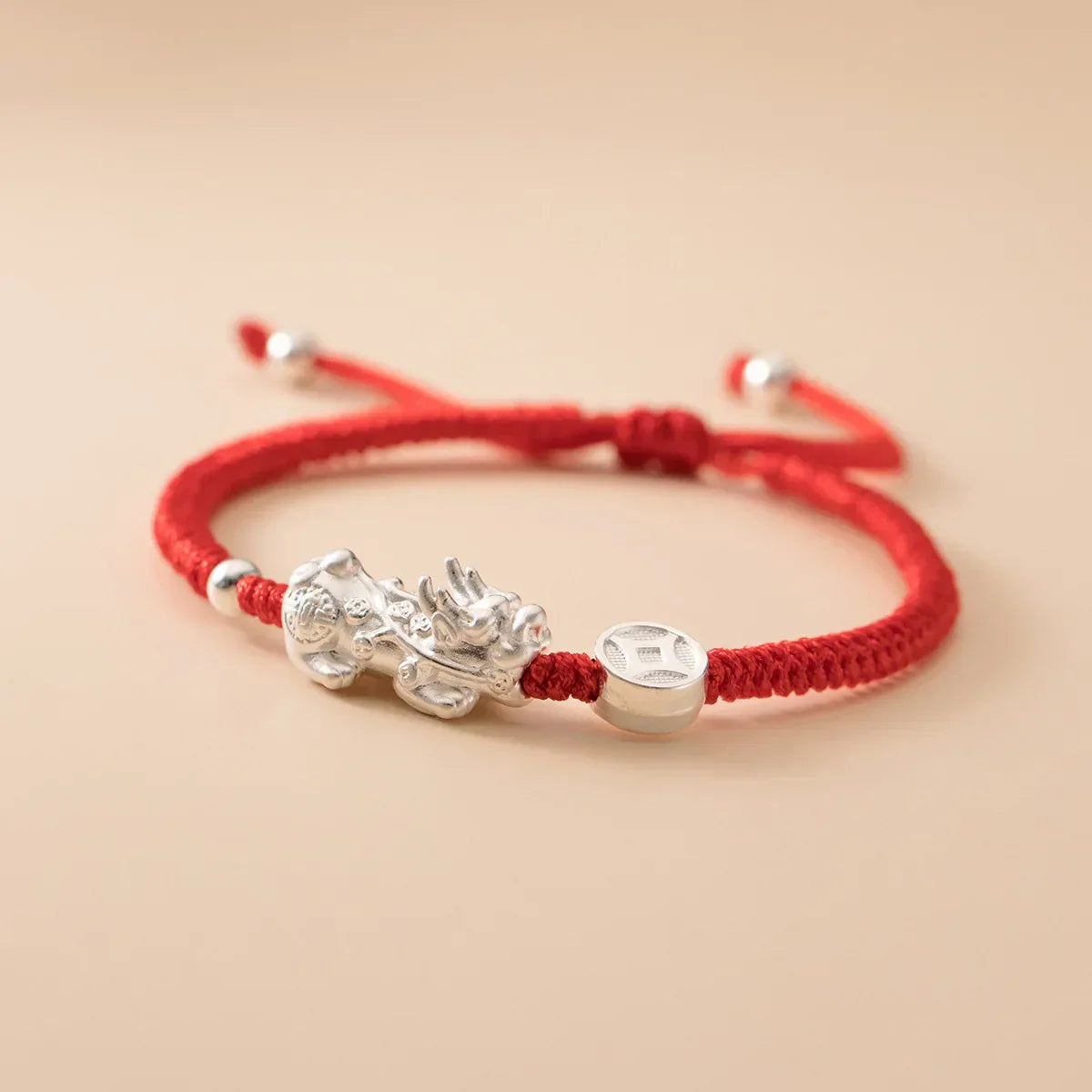 Fit 22cm 999 Silver Rope Bracelets Women PiXiu