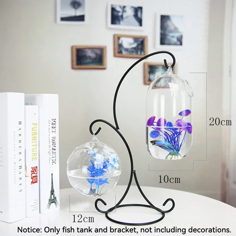 Mini Fish Tank Aquarium Accessories Goldfish Glass Fishbowl