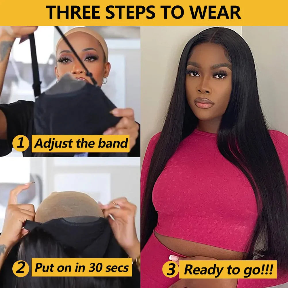 Glueless Wig Human Hair Ready to Wear Transparent