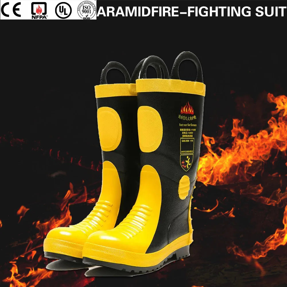 EU certification High Cylinder Emergency Rescue Boots Firefighter